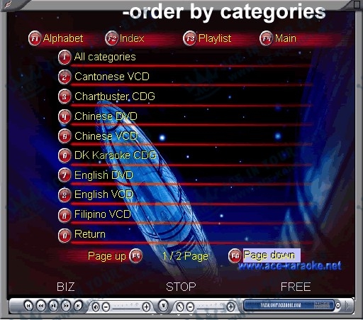 category menu