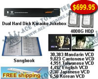 Dual Hard Disk Karaoke Jukebox with Multiple Languages VCD songs 