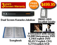 Vietnamese Karaoke Jukebox With Entire English Songs& Vietnamese dvd  songs