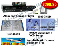 Vietnamese Karaoke player With Vietnamese DVD  songs