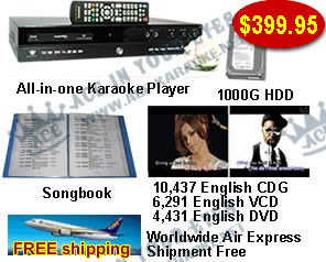 All-in-one Karaoke Player with 21,159 English CDG,VCD,DVD songs 