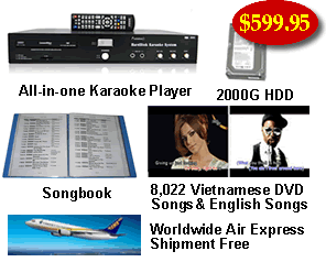 All-in-one Karaoke Player With English and Vietnamese DVD songs