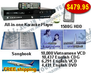 Vietnamese Karaoke Player with 10,000 Vietnamese VCD songs 