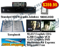 Standard Hard Drive Karaoke Jukebox With English CDG,VCD,DVD