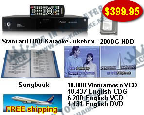 Standard Hard disk Karaoke Jukebox with English songs & Vietnamese VCD songs 